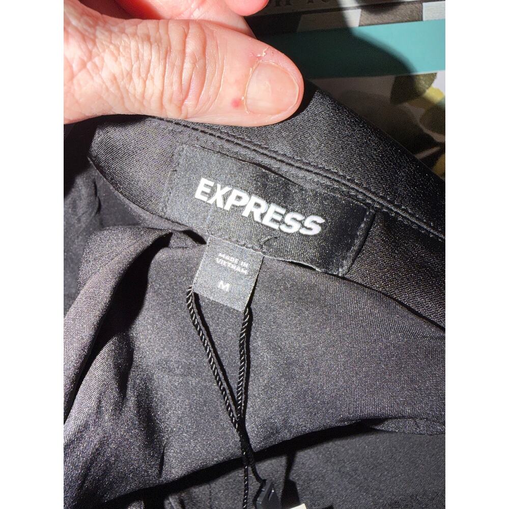 Express Black Satin-Look Double-Breasted Longline Vest – Medium – NWT - Picture 9 of 10